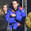 Dua Lipa NYC Blue Puffer Jacket