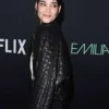 Emilia Pérez Sofia Boutella Black Leather Jacket For Sale