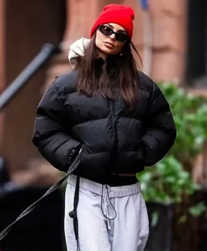 Emily Ratajkowski Black Puffer Jacket