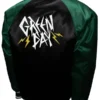 Green Day Power Black and Green Satin Jacket Back