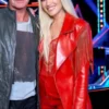 Gwen Stefani The Voice S026 Red Leather Blazer