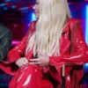 Gwen Stefani The Voice S026 Red Leather Blazer For Sale