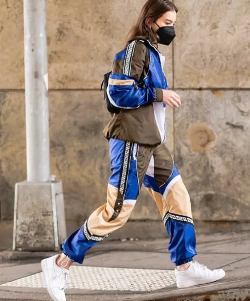 Hailee Steinfeld Versace Blue Tracksuit Side