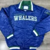 Hartford Whalers Blue Full-Zip Satin Jacket