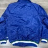 Hartford Whalers Blue Full-Zip Satin Jacket Back