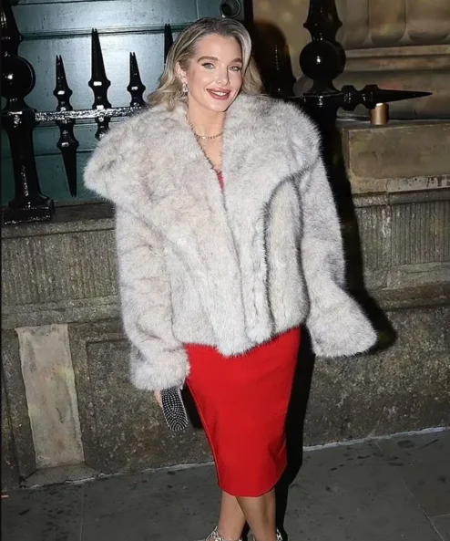 Helen Flanagan Liverpool Restaurant Fur Jacket