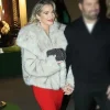 Helen Flanagan Liverpool Restaurant White Fur Jacket