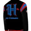 Houston Texans H-Town Teddy Black Satin Jacket Back