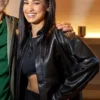 How The Gringo Stole Christmas Emily Tosta Black Leather Jacket For Sale