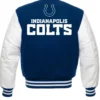 Indianapolis Colts Blue and White Letterman Jacket Back