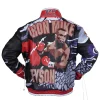 Black Iron Mike leather jacket with printed design