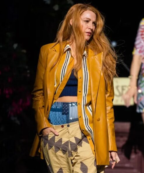 Shop Now It Ends with Us Blake Lively Leather Jacket