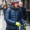 James Norton Soho Street Blue Puffer Jacket Side