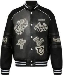 Jason-Derulo-Black-Leather-Varsity-Jacket