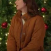 Jingle Bell Love Michelle Morgan Brown Puffer Jacket