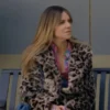 Kaitlin Olson High Potential 2024 Leopard Coat For Sale