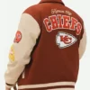 Kansas City Chiefs Burgundy Varsity Jacket Back