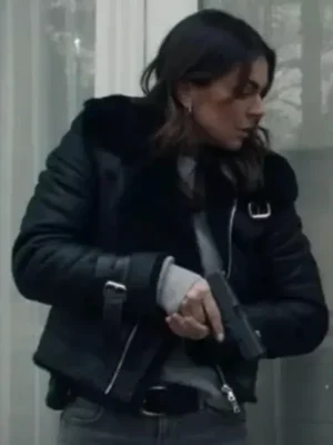 Karla Dixon Reacher S02 Black Leather Jacket For Sale