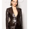 Kendall Jenner Tight Leather Blazer