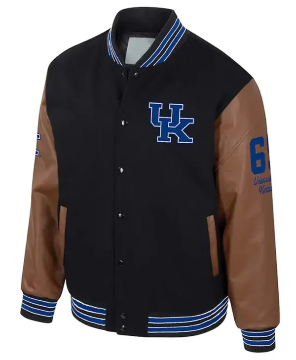 Kentucky Wildcats Black and Brown Letterman Jacket