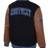 Kentucky Wildcats Black and Brown Letterman Jacket Back