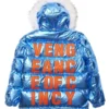 King Von Broke Opps Puffer Jacket Back