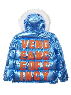 King Von Broke Opps Puffer Jacket Back