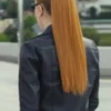 La Maison Sarah Stern Black Leather Jacket Back
