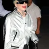 Lady-Gaga-Striped-Satin-Bomber-Jacket