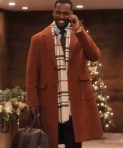 Meet Me Next Christmas Kofi Siriboe Brown Coat