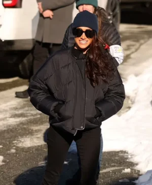 Meghan Markle Whistler Track Black Puffer Jacket