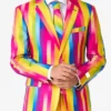 Mens-2-Piece-Rainbow-Glaze-Trendy-Suit