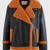 Mens-Brown-Shearling-Black-Sheepskin-Leather-Jacket