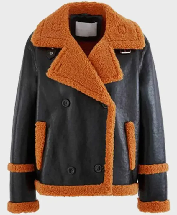 Mens-Brown-Shearling-Black-Sheepskin-Leather-Jacket