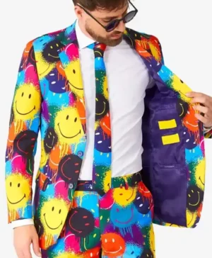 Mens-Stylish-Smiley®-Drip-Two-Piece-Suit-On-Sale