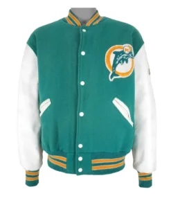 Miami Dolphins 1980s Green Varsity Jacket