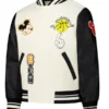 Mickey Mouse Basketball White Varsity Jacket