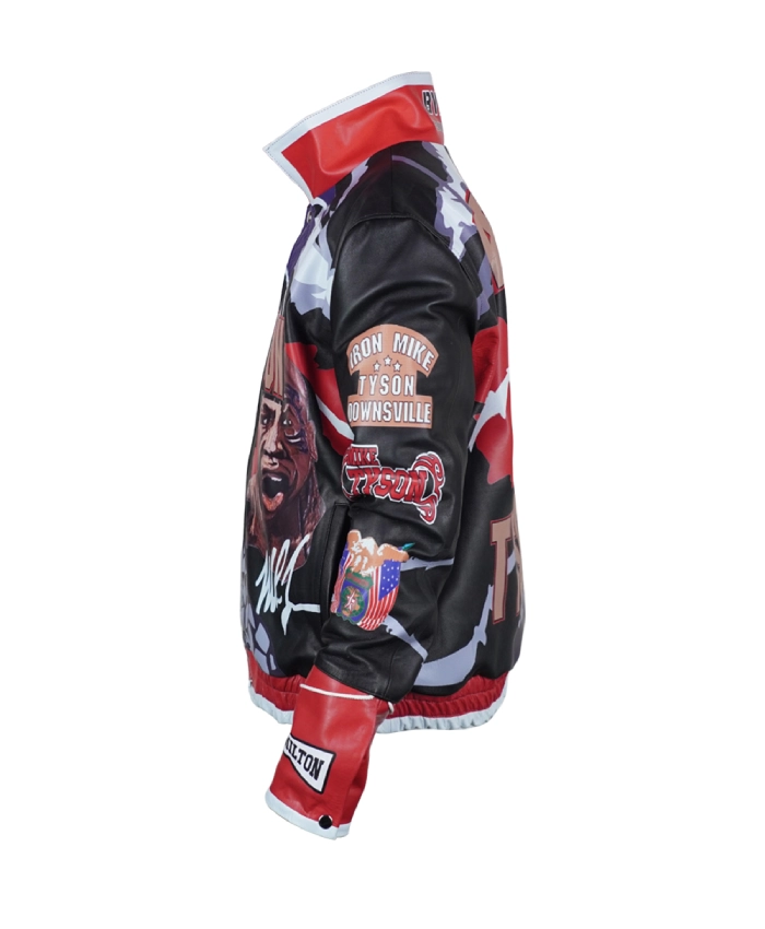 Iron Mike Tyson black leather jacket