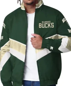 Milwaukee Bucks Captain Hunter Green Varsity Satin Jacket