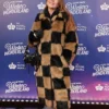 Mimi Webb Black And Brown Checked Fur Coat
