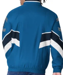 Minnesota Timberwolves Captain Blue Satin Jacket Back