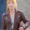 Moonflower Murders Susan Ryeland Brown Leather Jacket