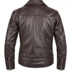 Brown leather Susan Ryeland jacket with YKK zipper closure