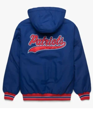 New England Patriots Blue Hooded Jacket Back