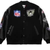 Oakland Raiders Blackout Vintage Logo Satin Jacket
