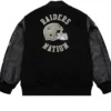 Oakland Raiders Blackout Vintage Logo Satin Jacket Back