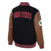 Ohio State Buckeyes Black and Brown Letterman Jacket Back