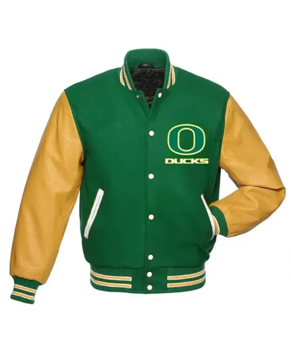 Oregon Ducks Green and Yellow Varsity Jacket For Sale