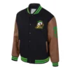 Oregon Ducks Navy and Brown Letterman Jacket