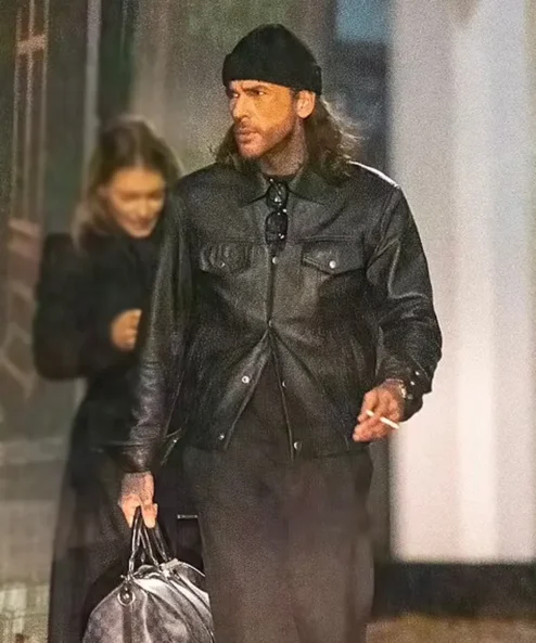Pete Wicks Black Leather Jacket